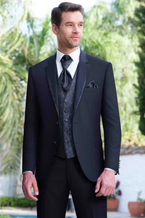 Costum de mire albastru închis extra slim fit Manzetti