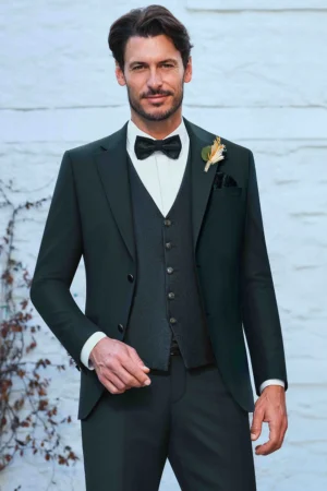 Manzetti extra slim fit méregzöld öltöny