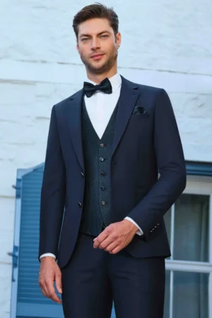 Manzetti extra slim fit szilvakék esküvői öltöny