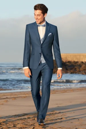 WILVORST slim fit viharkék öltöny