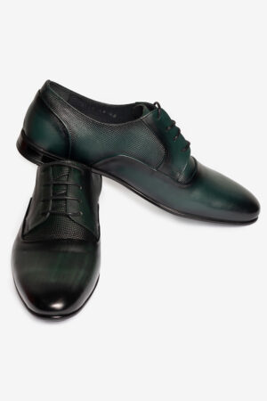 Pantofi Manzetti din piele verde cu patent