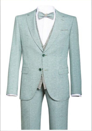 Manzetti slim fit türkizkék esküvői öltöny